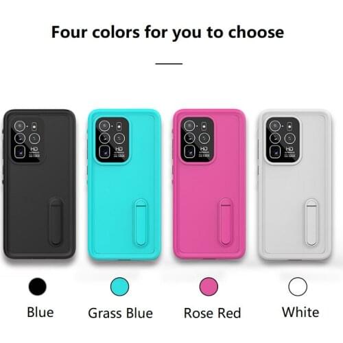 For Samsung S20 Ultra IP68 Waterproof Mobile Phone Case Outdoor Diving Protective Cover TPU Shockproof Shell With Stand
