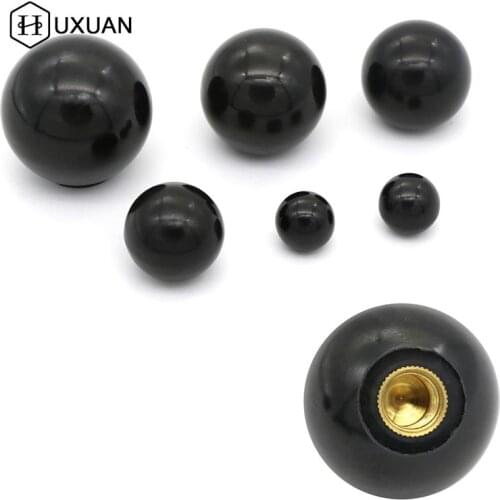 Black Plastic M4/M5/M6/M8/M10/M12 Thread Ball Shaped Head Clamping Nuts Knob