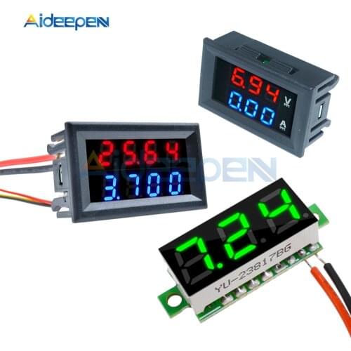 0.28 inch LED Digital Voltmeter Ammeter 50V 100V 200V Car Motocycle Voltage Current Meter Volt Detector Tester Monitor Panel