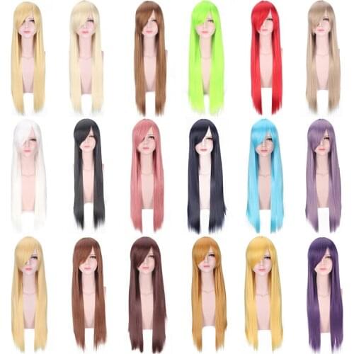 80 cm Long straight Wig Mari Makinami Ram Rem Boku Asuka Synthetic hair party APH Chainsaw Man quanxi power Cosplay wigs ANIME