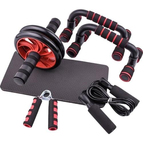 Resistance Bands Push Up Stand Bar Abdominal Wheel AB Roller Jump Rope Grip Strength Exercise Home Gym Fitness Muscle Trainer