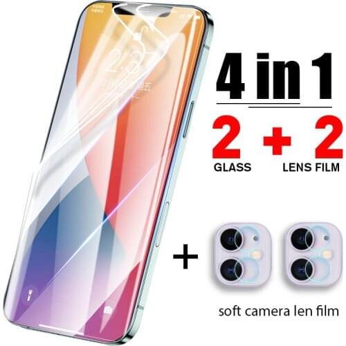 4in1 Hydrogel Protective Glass For iphone 12 Pro Max 12 Pro 12 Mini 12 11 Max Screen Protector For iPhone XR X XS 7 Plus 8 Plus