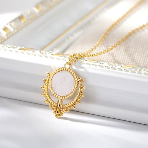 Goth Opal Crown Necklace For Women Gold Chain Necklace Vintage Stainless Steele Pendant Necklaces Women Jewelry Gift For Women