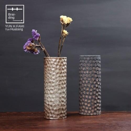 Coarse Pottery Small Vase Mini Retro Ceramic Vase Home Desktop Furnishings Green Vegetation Grow In Water Vase Flower Pot