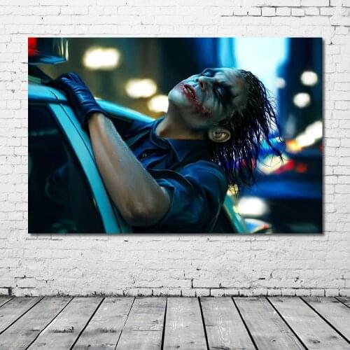 The Dark Knight Joker Artwork Picture Silk Painting Wall Art Canvas Posters and Prints Modern Home Room Decorations
