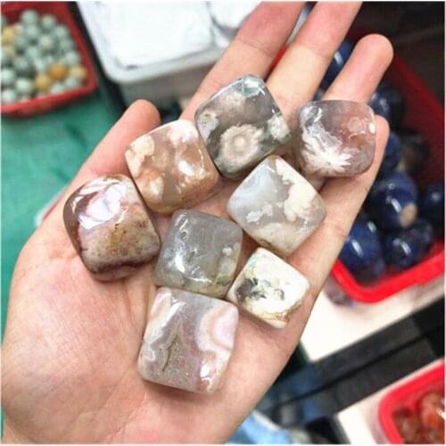 Cherry Blossom Agate Cube Crystals Healing Gemstones For Home Decoration