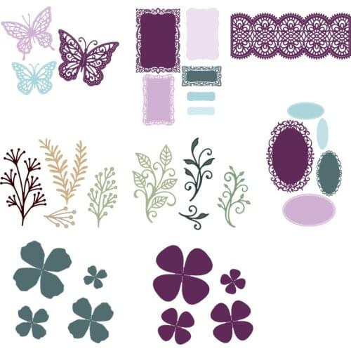 Metal Cutting dies 2019 Borders Flower leaf butterfly frame Stencil For DIY Scrapbooking Decorative Embossing Dies Scrapbooking