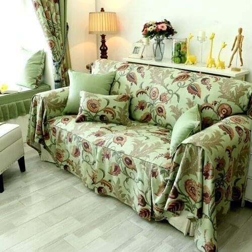New American garden sofa towel cover fabric garden sofa towel single double triple sofa cover