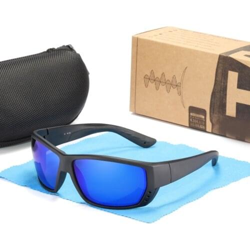 High Quality TUNA ALLEY Brand Polarized Sunglasses for Men TR90 Goggles Reflective Coating Mirror Blue lens UV400 protection