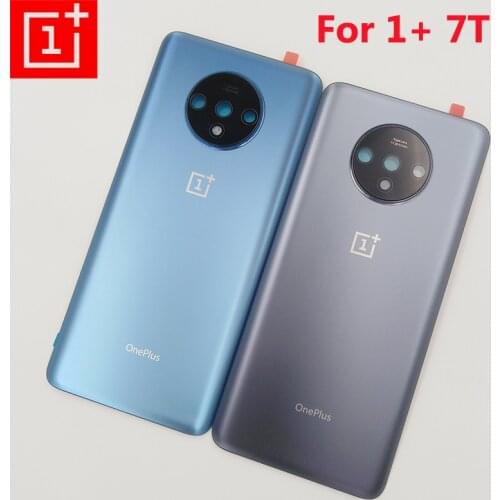 Original Back Battery Cover For One plus 7T Glass Rear Door Housing Replacement Case Repair Parts For Oneplus 1+7T & Camera Lens