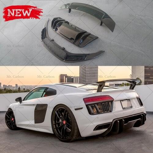 FOR AUDI R8 VORSTEINER-STYLE CARBON FIBER FRONT LIP/REAR SPOILER/REAR DIFFUSER TRIM BODY KIT TUNING PART FOR R8 WING SPLITTER