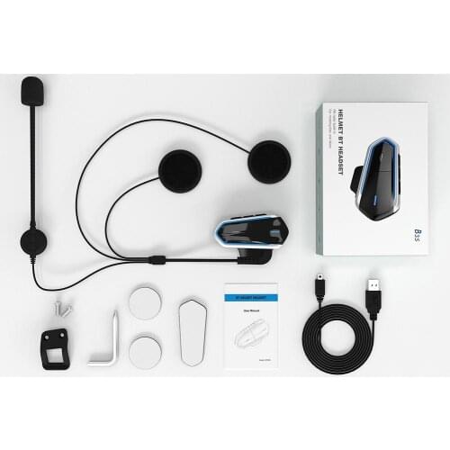 Portable Bluetooth 4.1 Motorcycle Helmet Headset HD Stereo Music Hands Free Call FM Radio Earphones Water-proof with Microphone