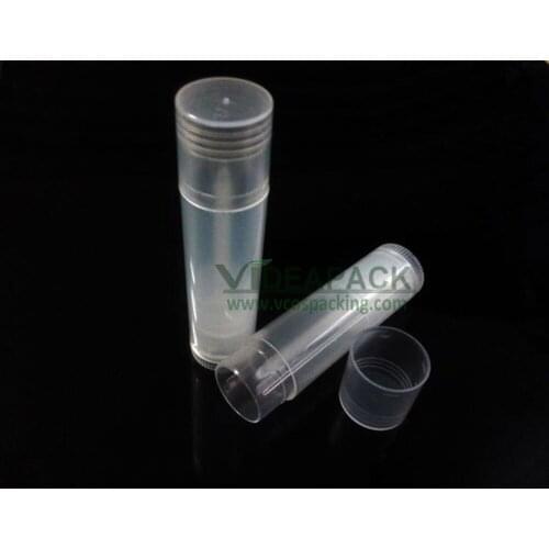 Empty PP Plastic lipstick tube 5g, 5ml lip balm container clear color for cosmetic packing