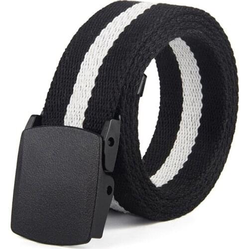 Unisex Belt Quality Stripe Canvas Automatic Buckle Mens Belt Fashion Casual Jeans Women belt Fabric belt Luxury belt 110cm