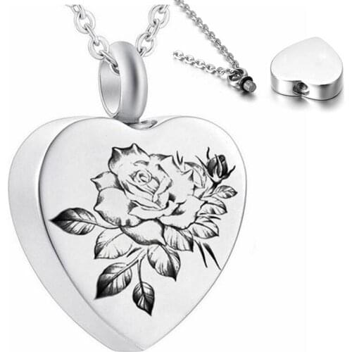 Heart Cremation Urn Necklace for Ashes Urn Jewelry Memorial Pendant with Fill Kit and Gift Velvet Bag