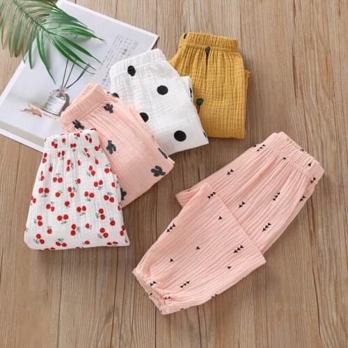 Spring Autumn Baby Pants Girl Boy Clothes Solid Print Cotton Long Harem Pants Trousers Toddler Casual Bottoms Clothing Fashion