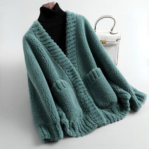 Women Real Fur Coat Genuine Wool Sheep Shearling Autumn Winter Clothes Female Casual Thicken Warm Outerwear Abrigo Mujer X111