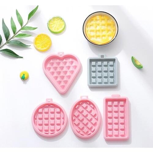 Silicone Food Grade Silicone Waffle Mold DIY Blue Pink Soft Non-Stick Cake Waffle Baking Mold DIY Baking Tools Accessories