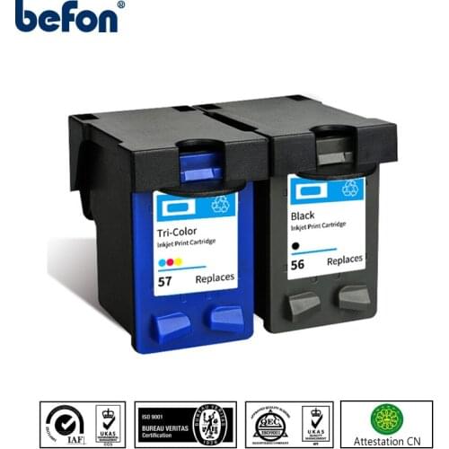 Befon Compatible HP56 HP57 Ink Cartridge for HP 56 XL PSC 4200 1110 1205 1210 1215 1219 1315 1340 1350 2210 2410 Deskjet 450