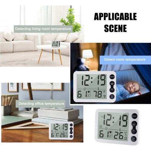 Modern Digital Clock Desktop Led Alarm Clock Temperature Humidity Electronic Table Clock