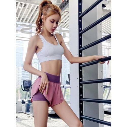 Style anti-glare yoga clothing shorts womens running sports comfortable high waist tummy stitching breathable hot pants women