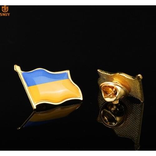 Ukrainian Painted Flag Brooch European Flag Emblem Commemorative Badge Tie/Hat Lapel Wear Pin Accessories