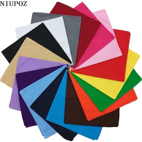 High Quality Solid Hip Hop Cotton Bandana Square Scarf Headband Scarf Black Paisley Gifts Pirnt For Women/Men/Boys/Girls