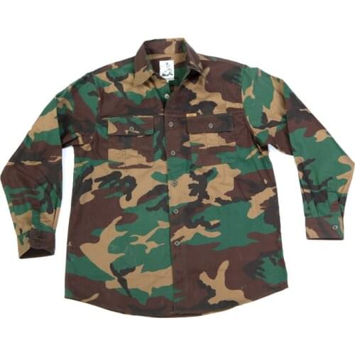 Green camouflage shirt men hunting pockets sports hiking colors bosco
