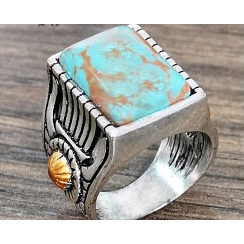 Retro Engraved Sunflower Faux Inlaid Ring Women Banquet Jewelry Gift gothic stainless steel rings for women