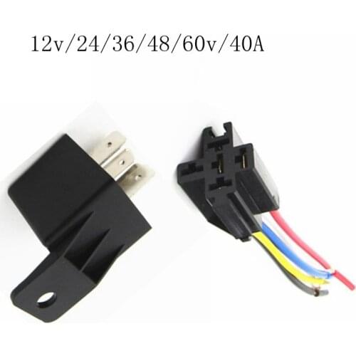 1set Car relay 12v/24/36/48/60v 40A 5 foot line modification whistle speaker car GPS can be equipped with socket