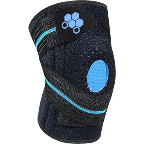 1 PC Sports Running Knee Pads Brace Support Basketball Volleyball Adjustable Strap Silicone Fitness Spring Kneepads Protector
