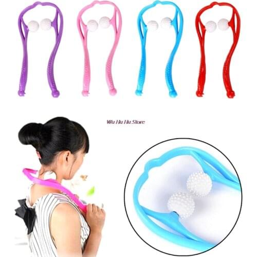 1Pc Neck Massager Tool Druk Verlichten Hand Roller Massage Nek Schouder Dual Trigger Punt Zelf Massager Gezondheidszorg