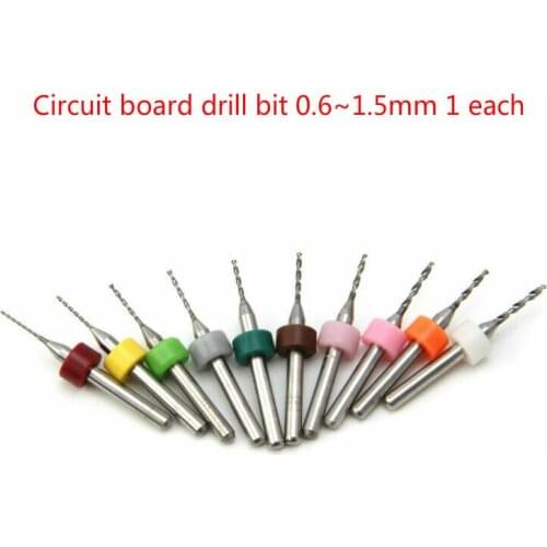 10pcs 0.6mm-1.5mm imported cemented carbide micro PCB drill bit printed circuit board micro drill bit set PCB drill bit