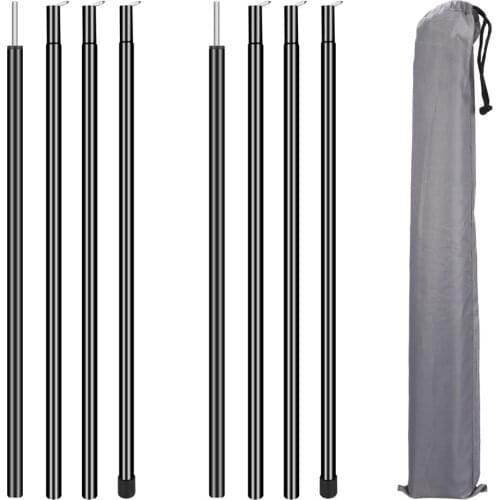 2m/6.6ft Sun Shelter Pole Tent Awning Folding Zinc Plated Iron Tube Canopy Rod Outdoor Garden Camping Accessories