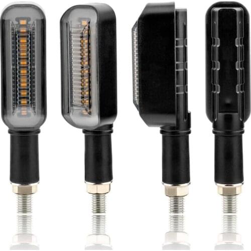 2PCS Universal Motorcycle Turn Signals Lights Signals DRL Flowing Water Flasher Blinker Tail Lamps 12 LEDs tail lights for Motor