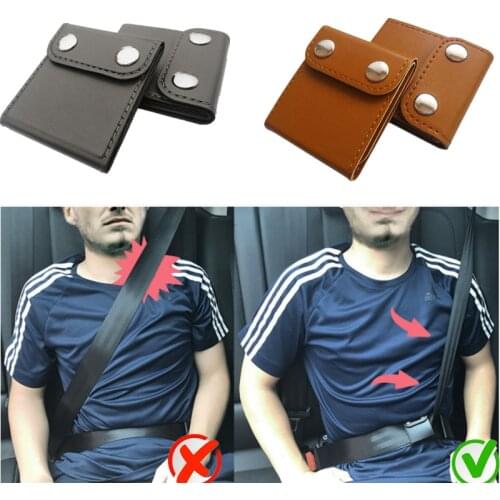 2Pcs PU Auto Vehicle Adjustable Seat Belts Holder Baby Shoulder Cover For Kids Safety Portable Universal Car Safety Belt Clip