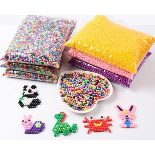 36 colors 6000pcs / set DIY Water Spray Magic Aquarium Beads Manual 3D 5mm Hama 500g Refill Wholesale Spell Replenish beads toys