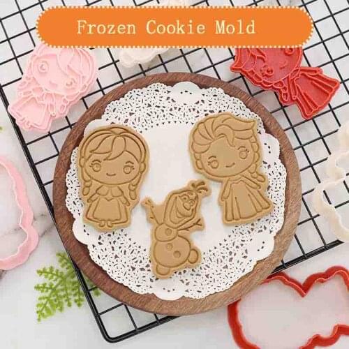 Disney Frozen 3D Cookie Cutter Cartoon Cookie Mold Baking Tool For Burthday Party Decoration Supplies Dessert Cookies Toys Gift