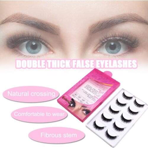 5 Pairs Multi Layered False Eyelashes Fluffy Volume Lashes 3D Layered Effect Reusable Easy to Apply False Eyelashes MA