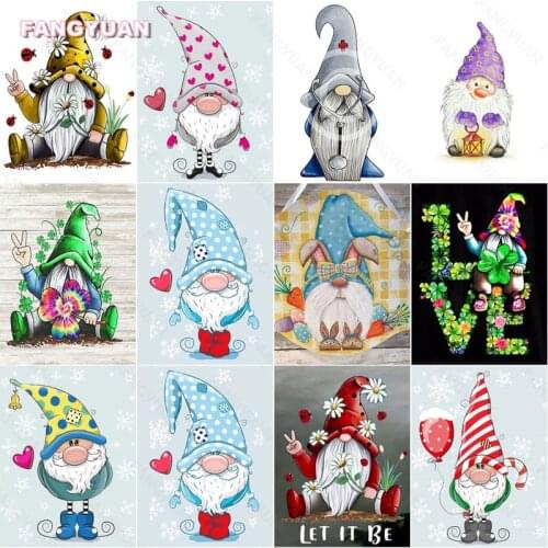 5D Diy Diamond Painting Cartoon Gnome Old Man Full Round Square Drill Diamond Embroidery Home Decoration Rhinestones Mosaic Gift