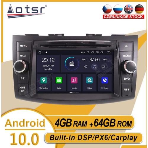 64G For SUZUKI SWIFT 2011 2012 2013-2016 Car Stereo Multimedia Player Android GPS Navi Radio Tape Recorder Carplay PX6 Head Unit