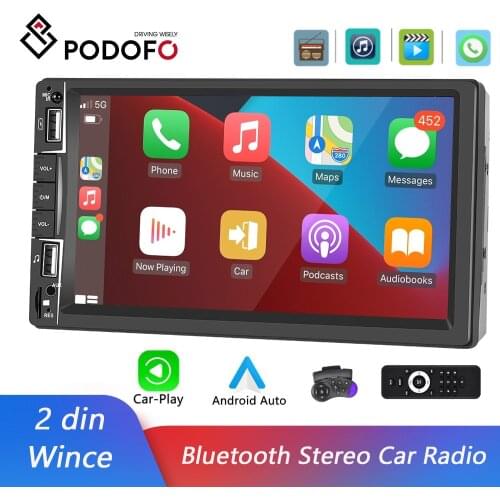 Podofo Car Radio Double Din Car Video Player 7'' mp3 player bluetooth Digital Display Bluetooth Multimedia Autoradio With Camera