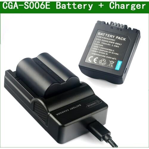 CGA-S006 CGA S006 2PC Batteries and Charger for Panasonic Lumix CGR-S006 DMC FZ35 FZ30 FZ38 FZ7 FZ8 FZ50 FZ18 FZ28 BP-DC5 V-LUX1