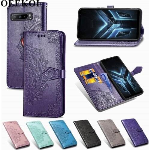 OEEKOL Datura Flower Flip Cover PU Leather Wallet Case for Asus ROG Phone 3 ZS661KS