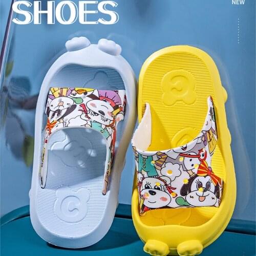 Kids Cartoon Non-slip Slippers Shower Slipper Eva Soft Sole Baby Boys Girls Toddler Flip Flops Soft Summer Indoor Slippers 2021