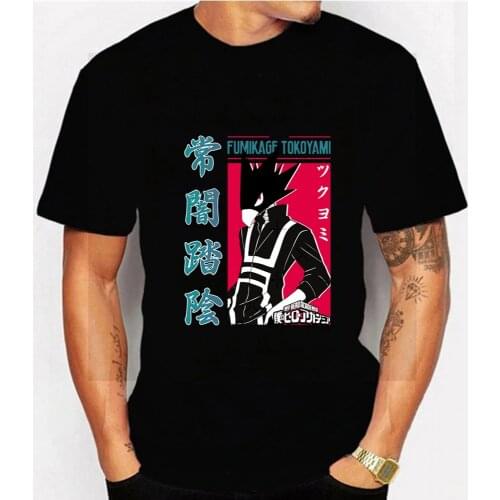 Japanese Anime My Hero Academia Unisex T Shirt Short Sleeve Harajuku Fumikage Tokoyami Men Tees Clothes