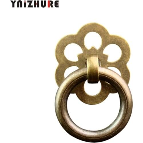 Classical Pull Ring Chinese Style Antique Furniture Pure Copper Cupboard Wooden Box Jewelry Boxes Door Drawer Copper Hand