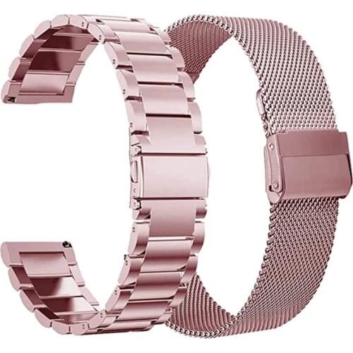 20mm Stainless Steel Metal Strap For Samsung Galaxy Watch Active 2 44mm 40mm Milanese Band For Huawei Watch GT2 42mm Bands