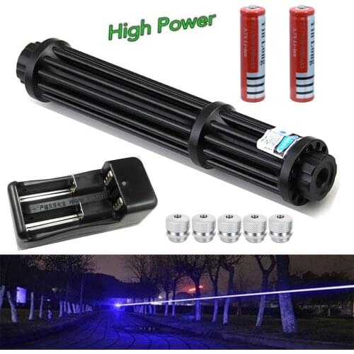 High-power blue laser flashlight 10000m focusable blue laser pointer can burn matches/cigar/candle high-power laser equipment