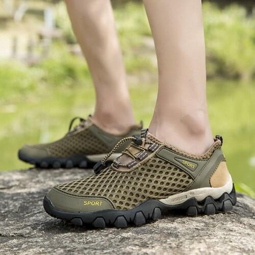 Large Size Mens Shoes 2021 New Soft Sports Shoes Mens Outdoor Wading Hiking Shoes Non-slip Wear-resistant Mens Zapatos Shoes